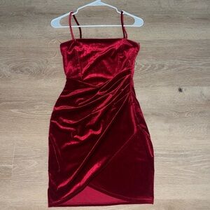 Windsor Red Ruched Bodycon Mini Dress